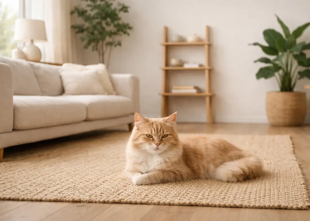 kat met rustige houding in huiselijke omgeving bij veelgestelde vragen over CBD olie